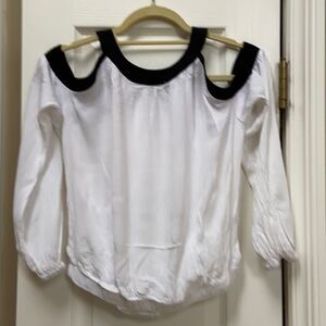 Sheln free flow white light sheer blouse